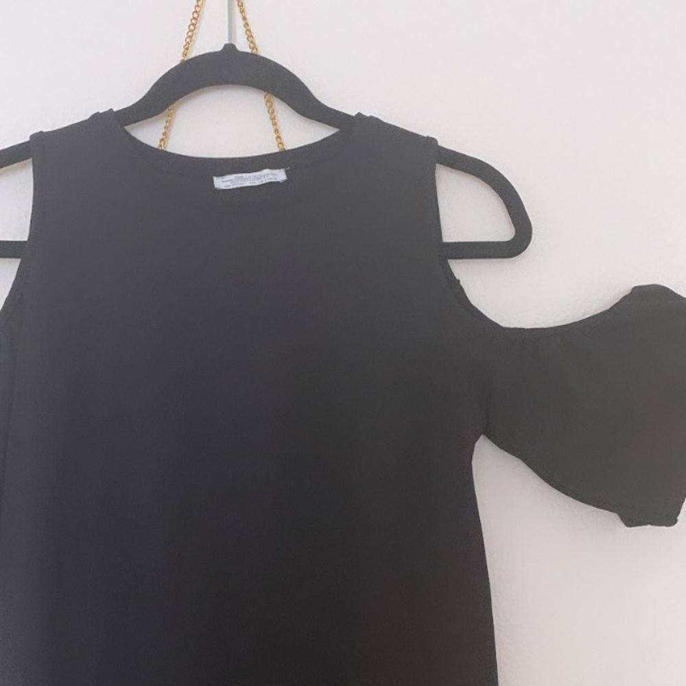 Zara Black Open Shoulder Dress - Picture 2 of 4